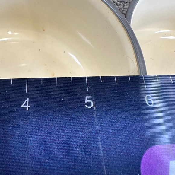 Vintage Enamelware Bowl Set‎ Strawberry Pattern Cream Yellow Metal Nesting - Picture 4 of 6